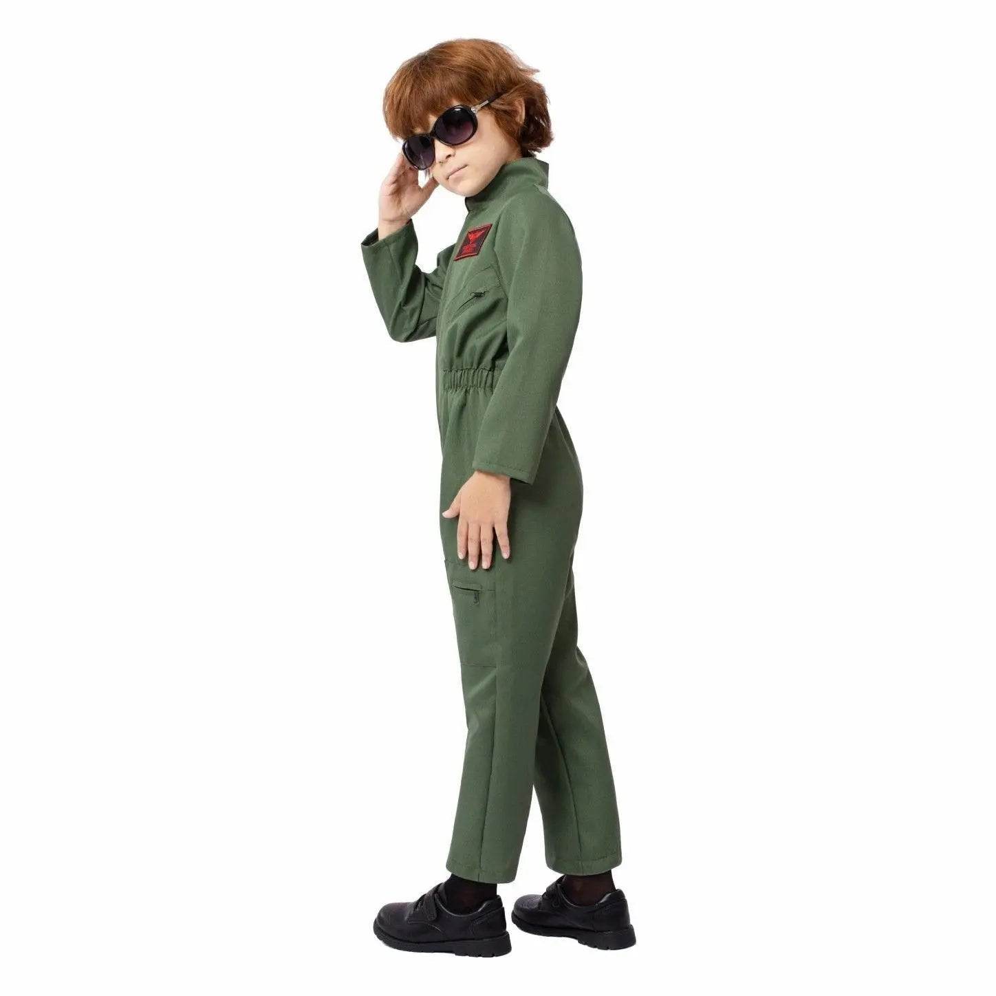 Children's Fighter Pilot Costume Halloween Carnival and Kindergarten Performance Jumpsuit - Ecosfun