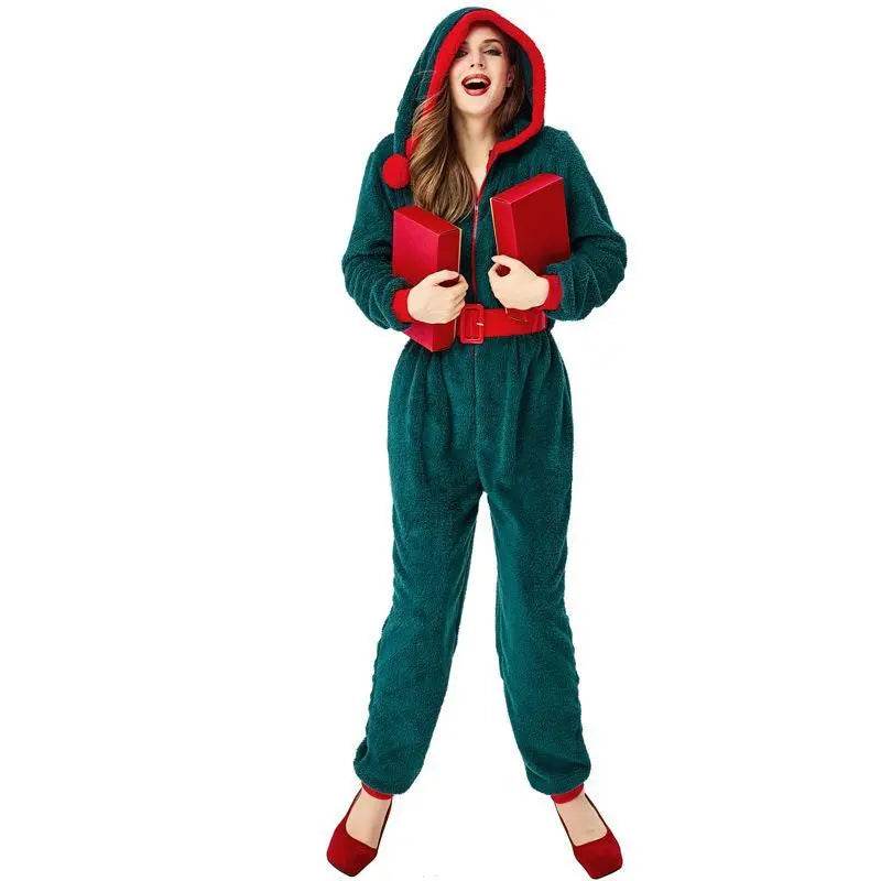 Christmas Family Matching Costume Onesies Hooded Pajamas Jumpsuit - Ecosfun