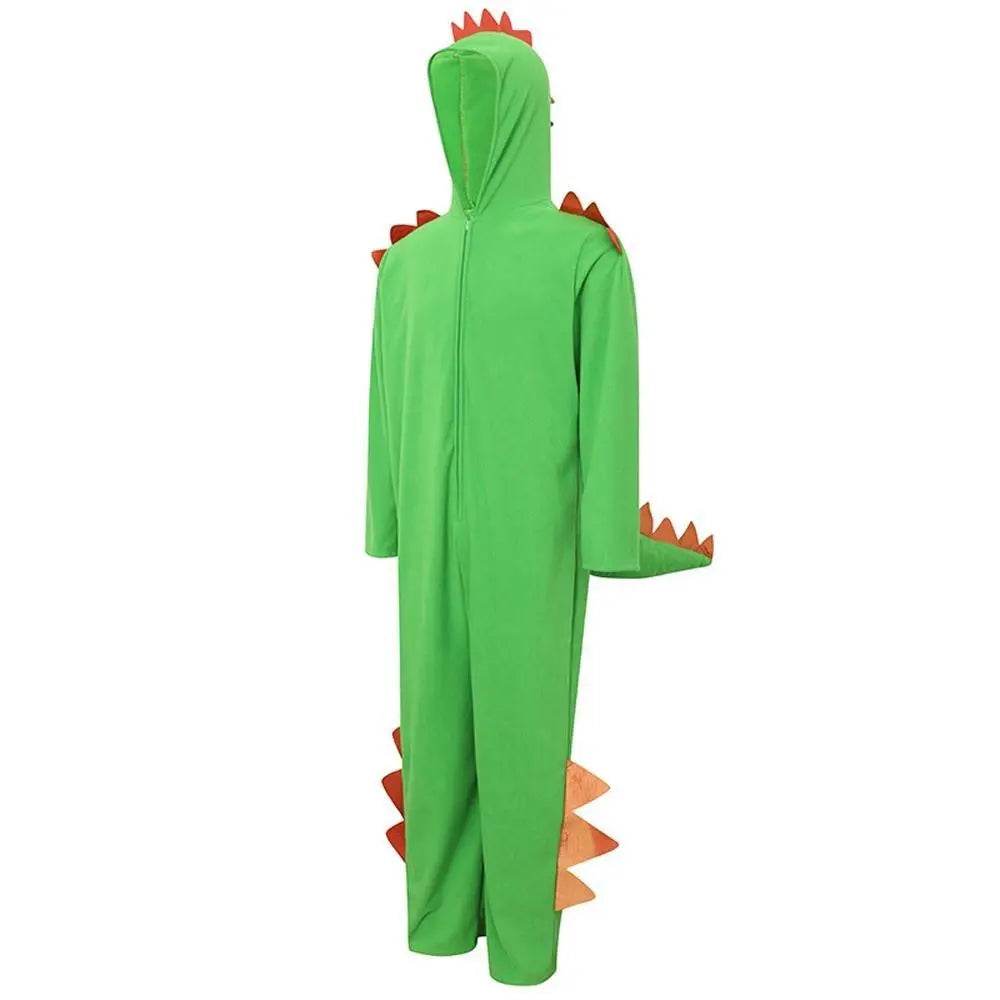 Cute Green Big Tail Dinosaur Animal Adult Jumpsuit Cosplay Costume Carnival - Ecosfun