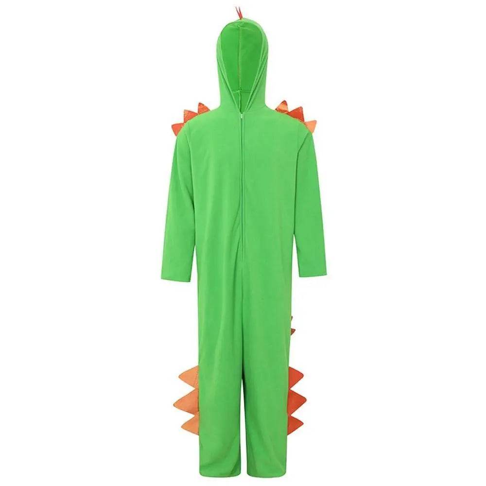 Cute Green Big Tail Dinosaur Animal Adult Jumpsuit Cosplay Costume Carnival - Ecosfun