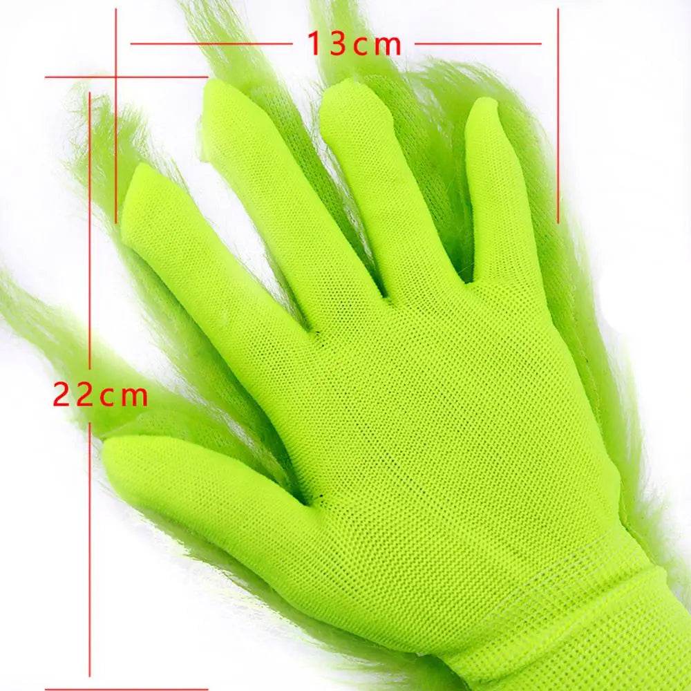 Green The Grinch Christmas Costumes Gloves - Ecosfun