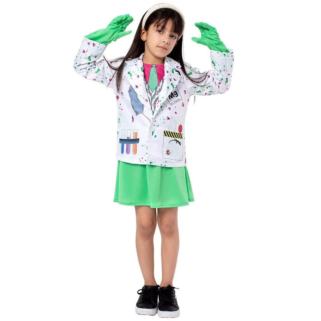 Kids Scientist Halloween Costume Funny Role Play Outfit for Girls' Stage Performances - Pajamasbuy