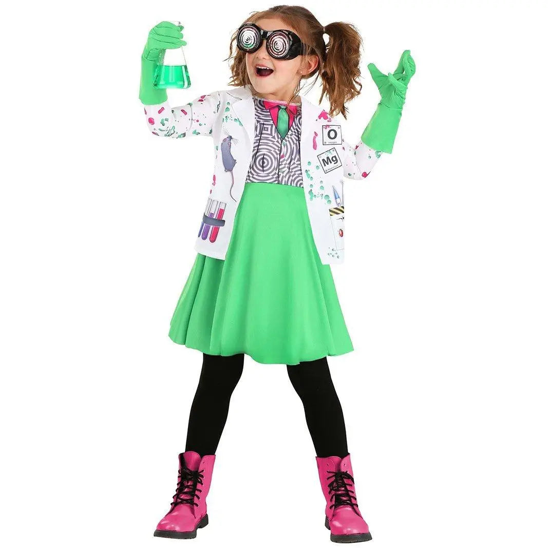 Kids Scientist Halloween Costume Funny Role Play Outfit for Girls' Stage Performances - Pajamasbuy