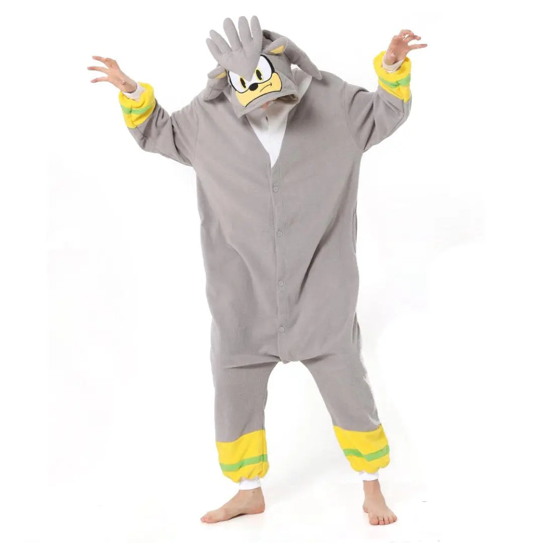 Silver the Hedgehog kigurumi onesies anime pajamas Costume|?PajmasBuy