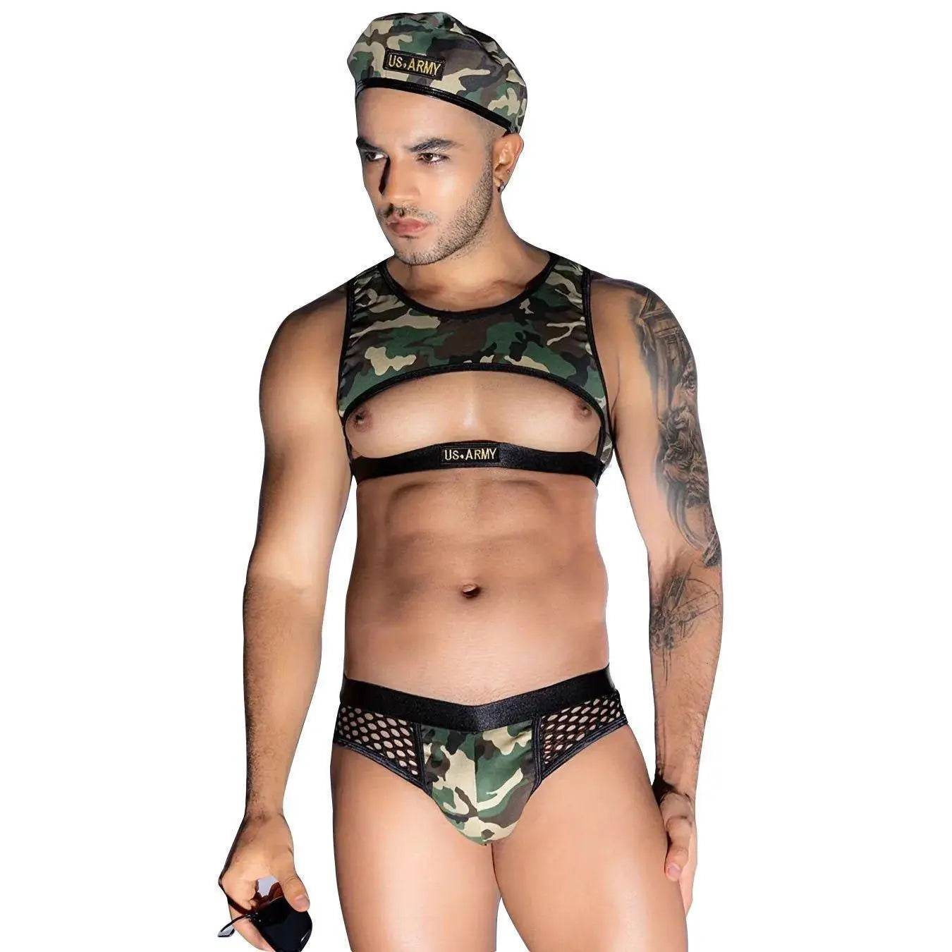 Stag do Army Camouflage Party Costume Night Club Uniform - Ecosfun