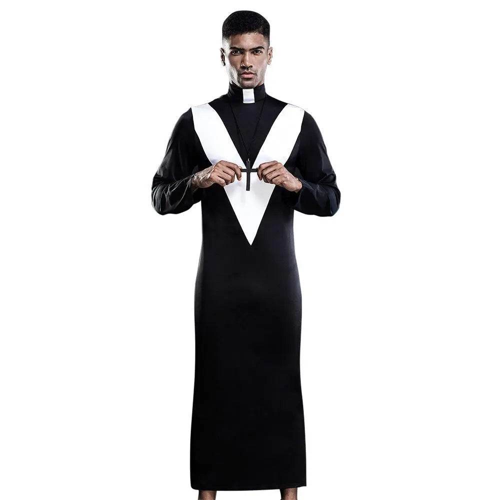 Stag do Black Priest Party Costume Nightclub Uniform - Ecosfun