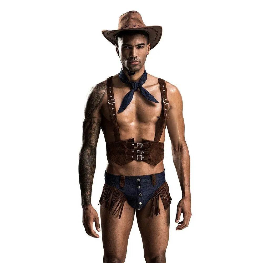 Stag do Cowboy Party Costume Night Club Uniform Adult - Ecosfun