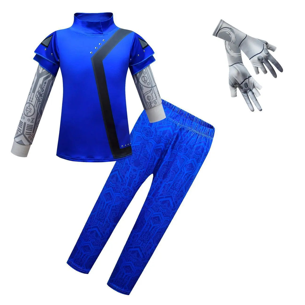 Zombies 3 Blue Cosplay two piece set Costume Bodysuit Outfits for kids - Pajamasbuy