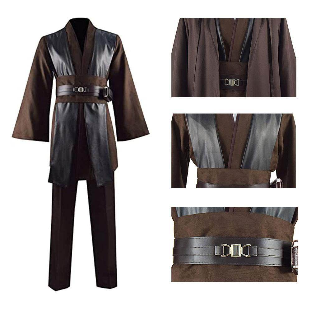 Anakin Skywalker Obi-Wan Costume Cloak Cosplay Halloween Suit - Ecosfun