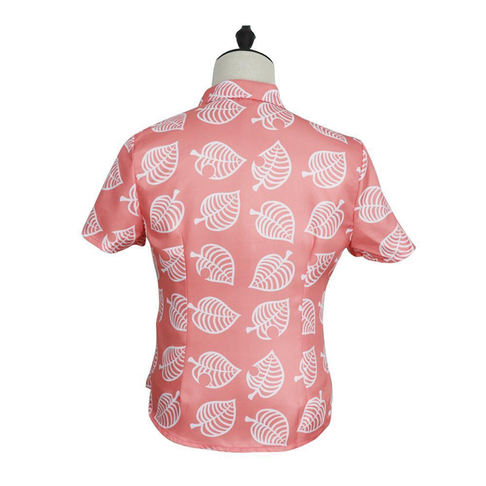 Animal Crossing Button Up Shirt Costume Cosplay Leaf Tee Shirts Top Halloween Outfit Dress Up For Adults - Pajamasbuy