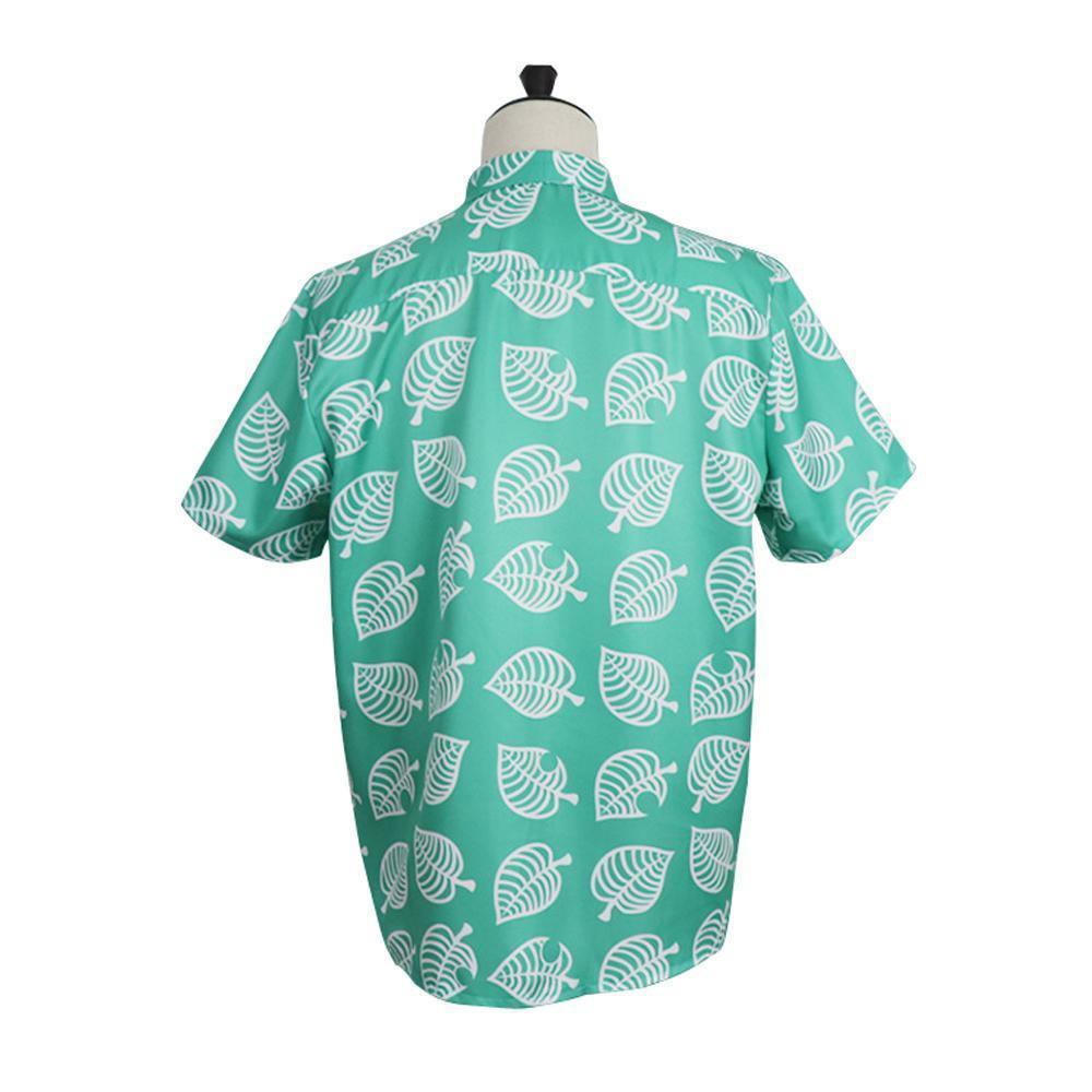 Animal Crossing Button Up Shirt Costume Cosplay Leaf Tee Shirts Top Halloween Outfit Dress Up For Adults - Pajamasbuy