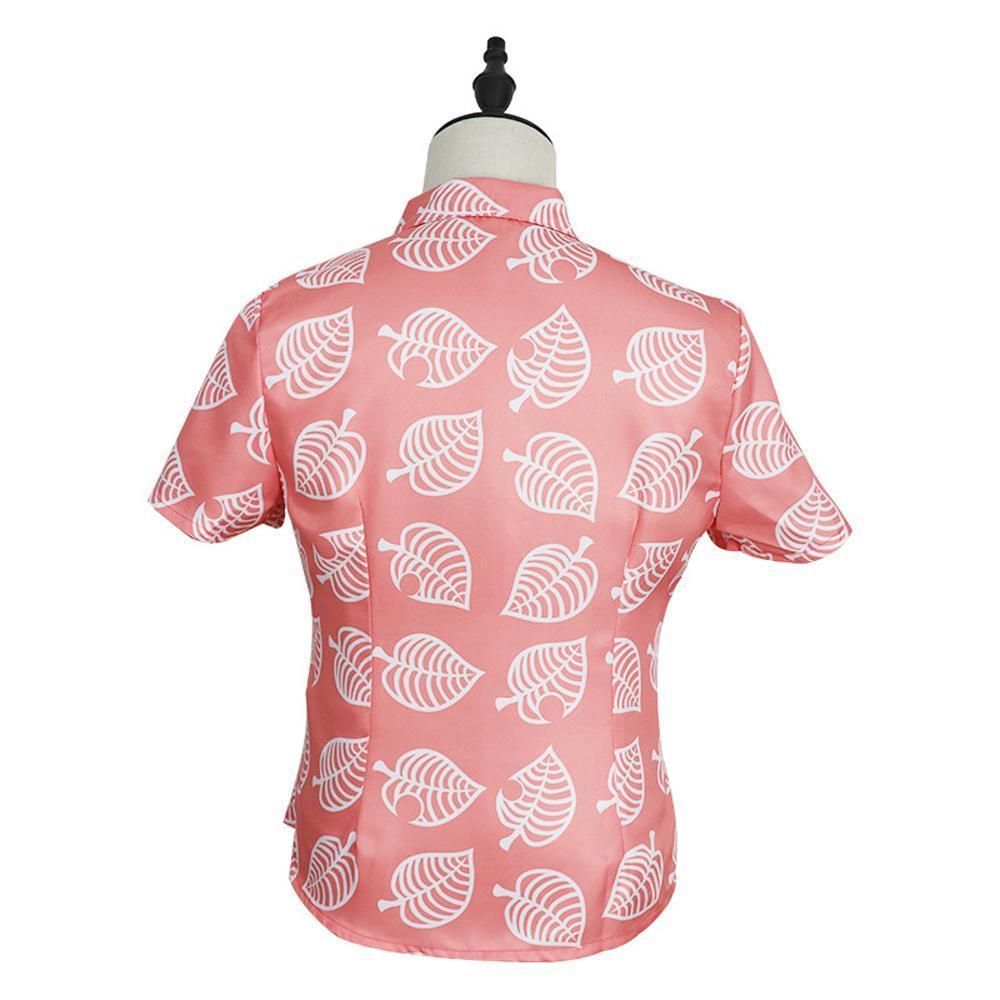 Animal Crossing Button Up Shirt Costume Cosplay Leaf Tee Shirts Top Halloween Outfit Dress Up For Adults - Pajamasbuy