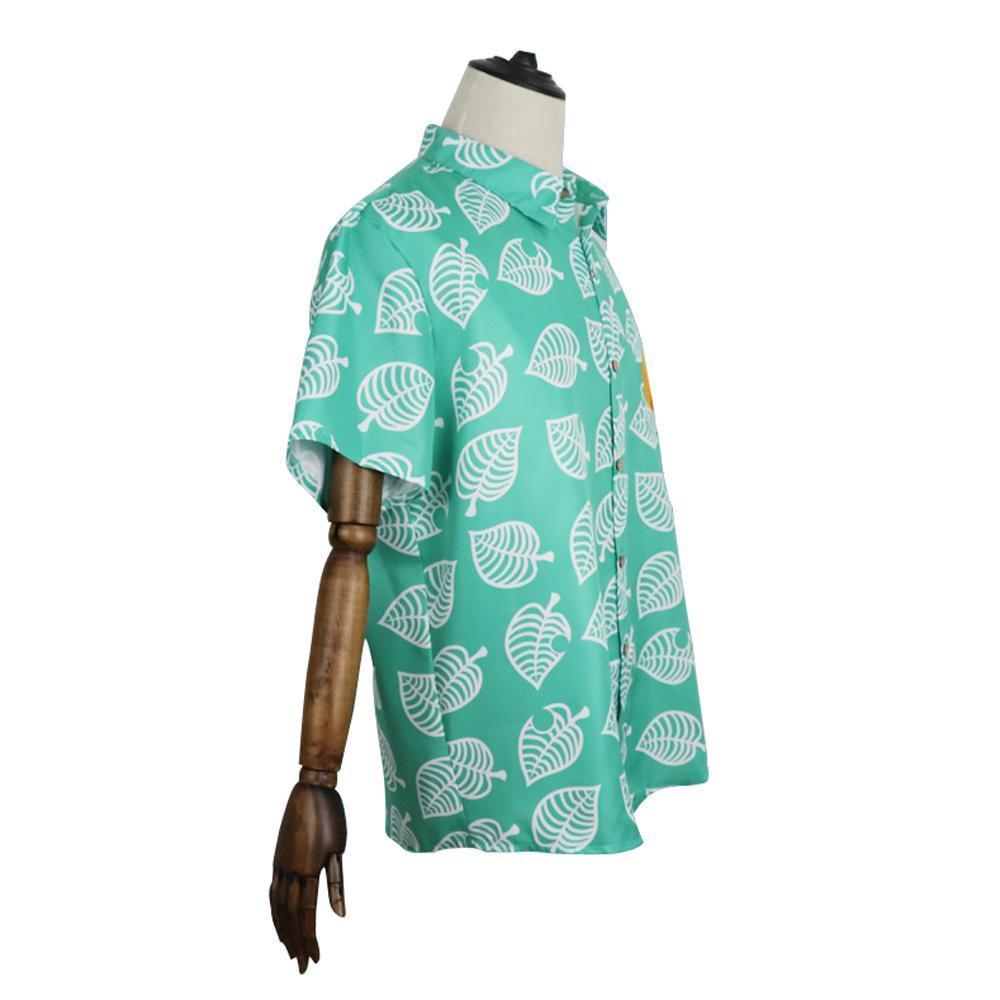 Animal Crossing Button Up Shirt Costume Cosplay Leaf Tee Shirts Top Halloween Outfit Dress Up For Adults - Pajamasbuy