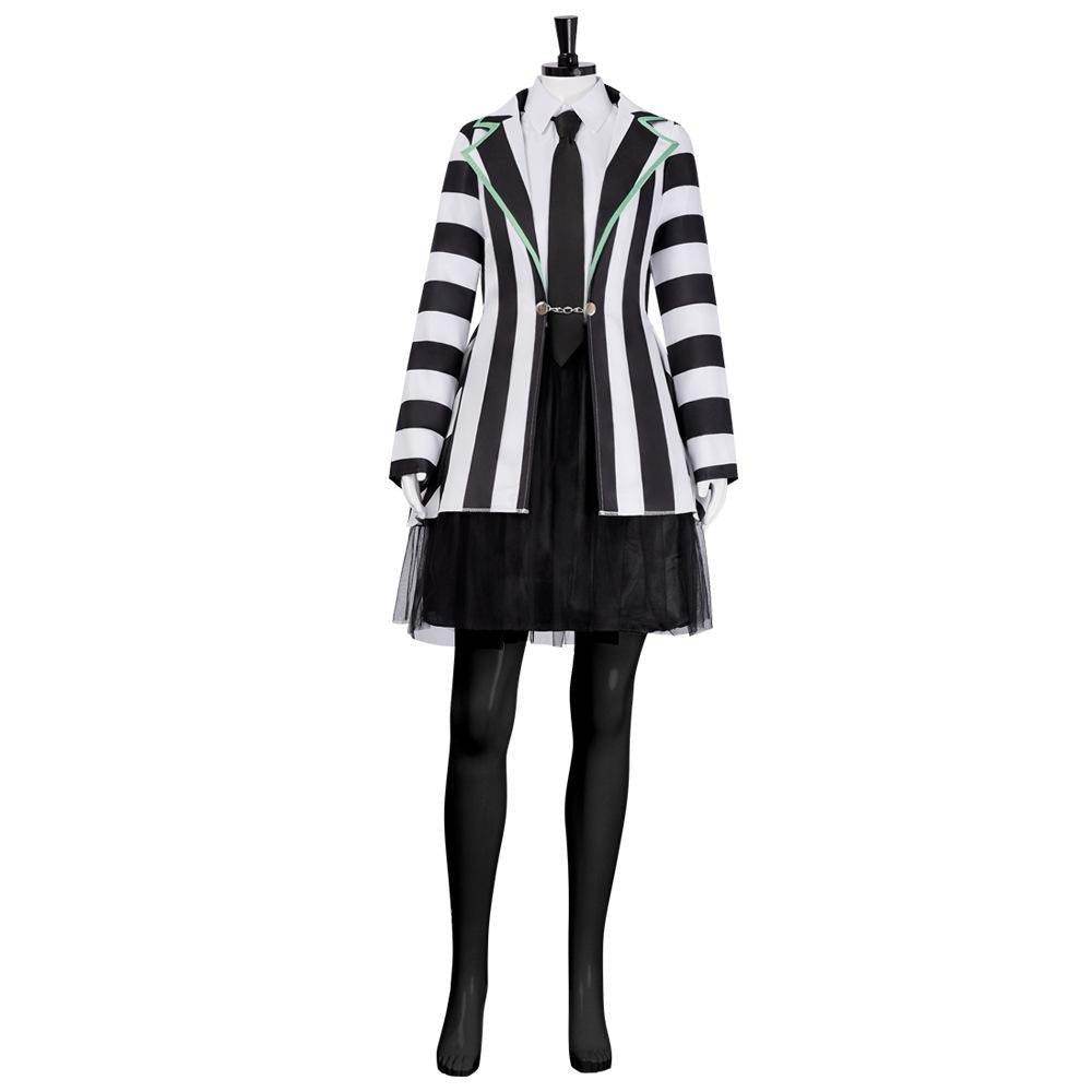 Beetlejuice Adult Kids Blazer Dress Costume For Women Girl - Ecosfun