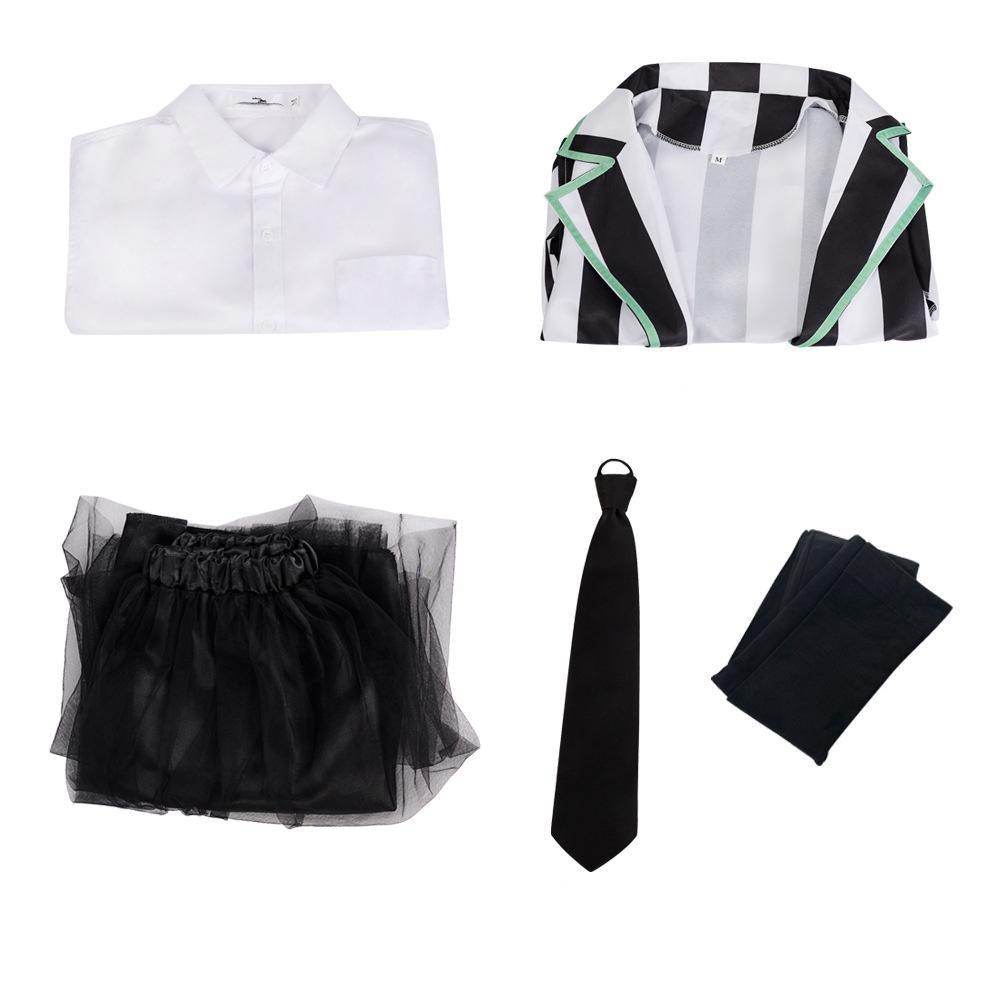Beetlejuice Adult Kids Blazer Dress Costume For Women Girl - Ecosfun