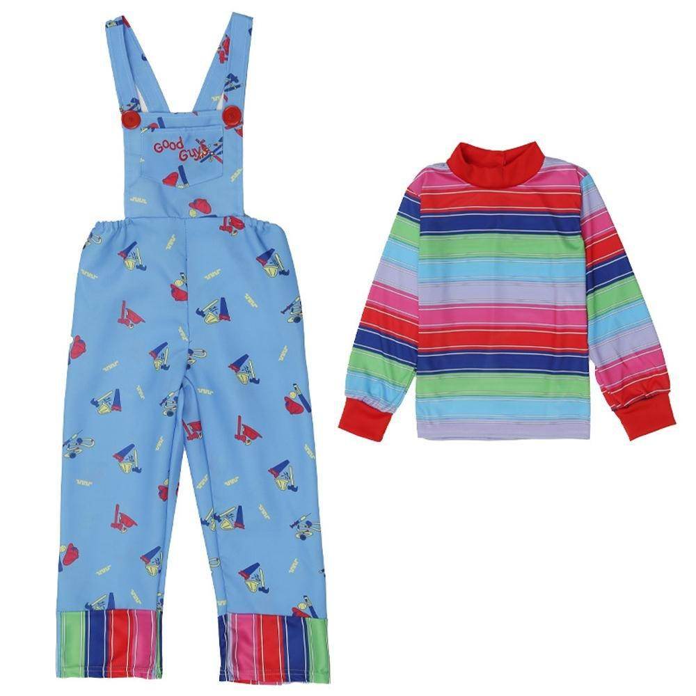 child's kids Chucky Costume Boy Jumpsuit Girls Dress stage Halloween - Ecosfun