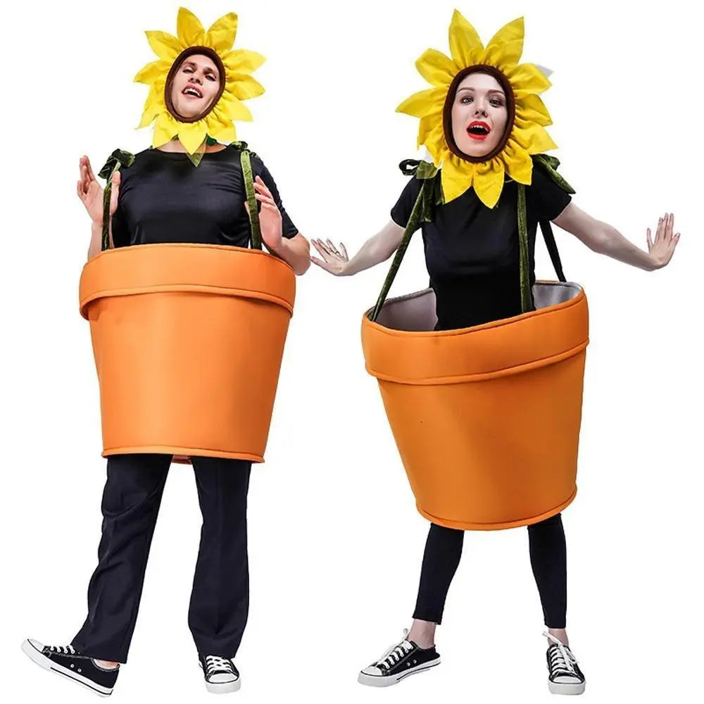 funny sun flower potted plant Festival Performance Stage Cosplay Costume for Adult - Pajamasbuy