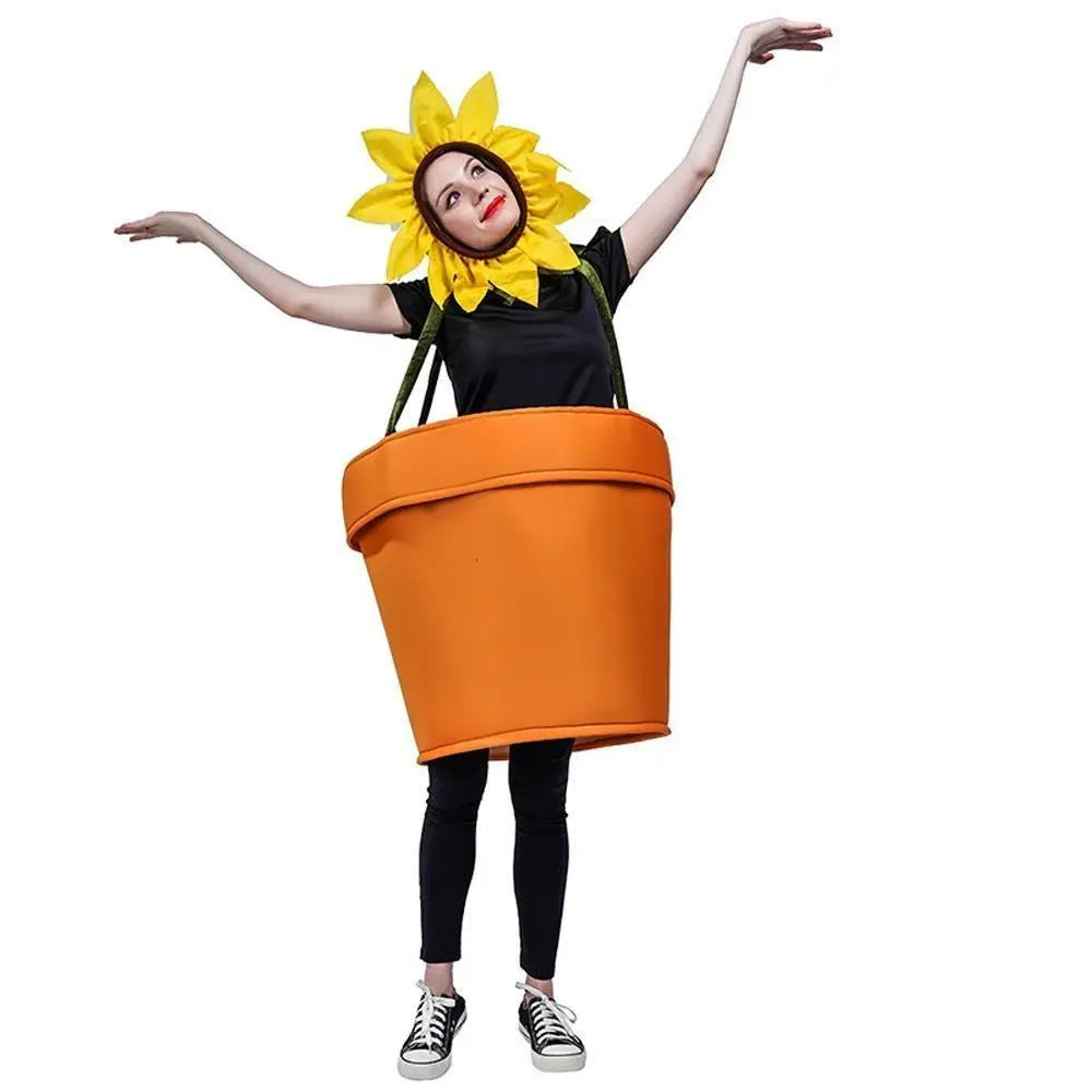 funny sun flower potted plant Festival Performance Stage Cosplay Costume for Adult - Pajamasbuy