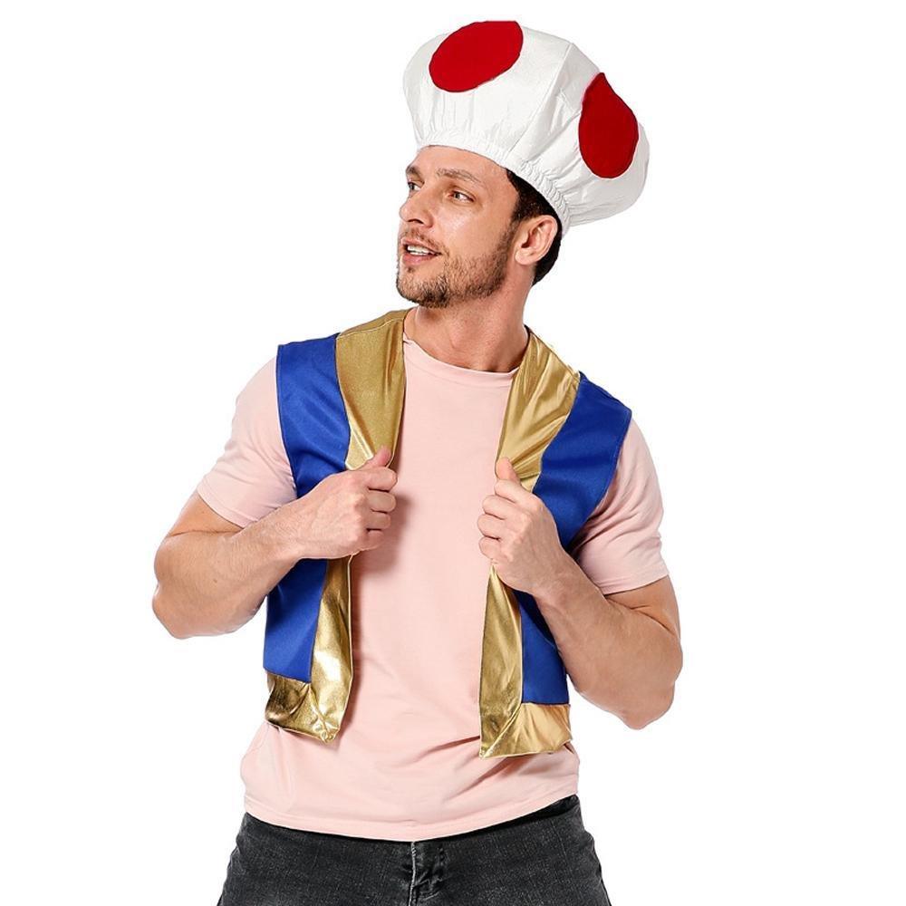 Halloween Mushroom Kingdom Red Dot Mushroom Head Captain Chino Acting Prop Costume - Pajamasbuy