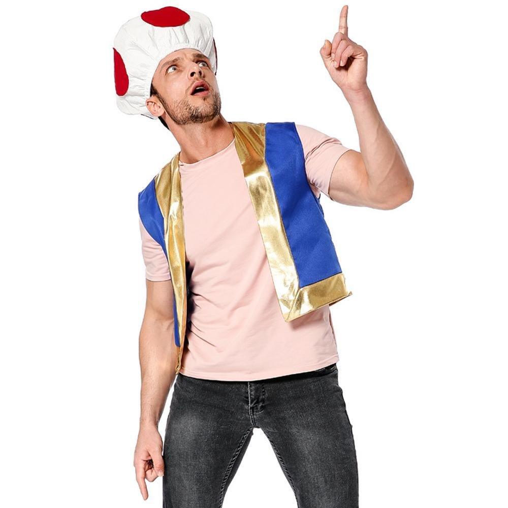 Halloween Mushroom Kingdom Red Dot Mushroom Head Captain Chino Acting Prop Costume - Pajamasbuy