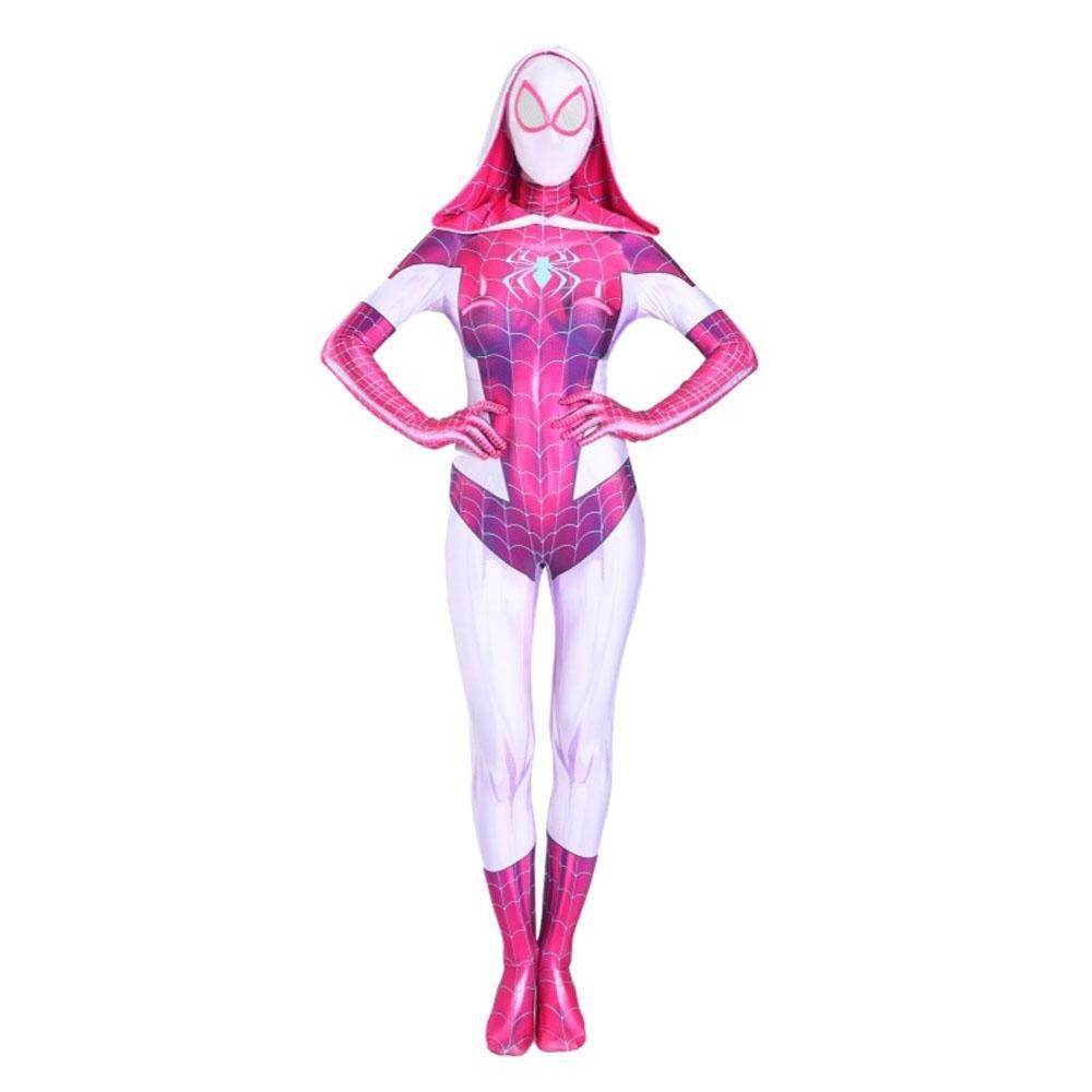 Spider-man Gwen Stacy Costume Zentai Jumpsuit Bodysuit Adult Kids - Ecosfun