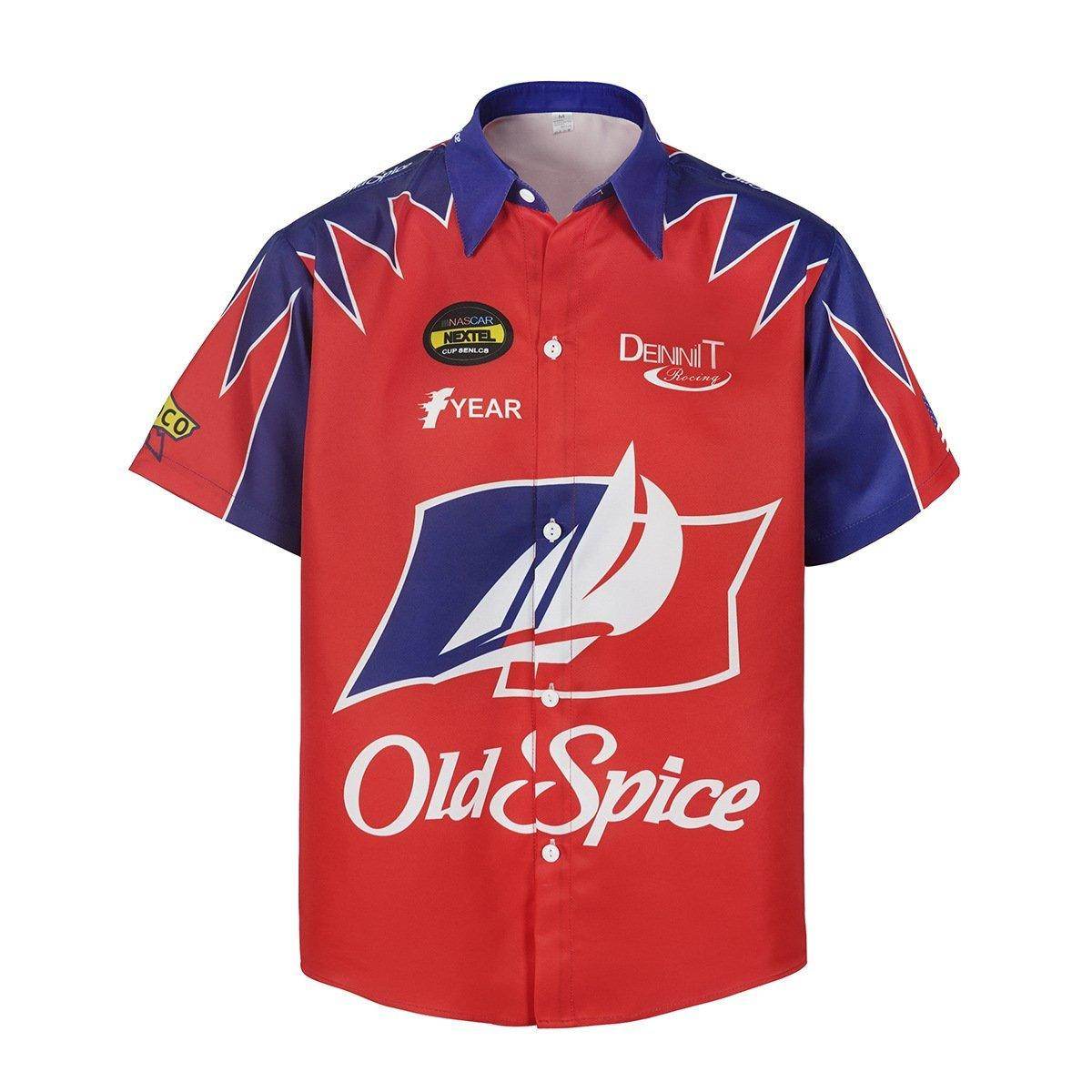 Talladega Nights Ricky Bobby Racing Shirt and Hat Set Men's Short Sleeve Casual Costume - Ecosfun