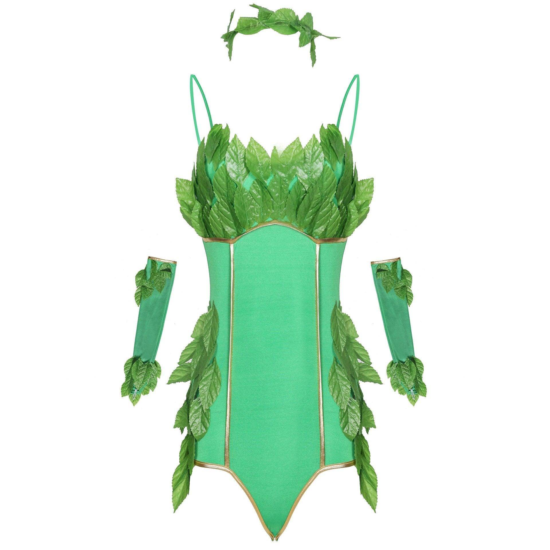 Women's Deluxe Poison Ivy Costume Jumpsuit Halloween - Ecosfun
