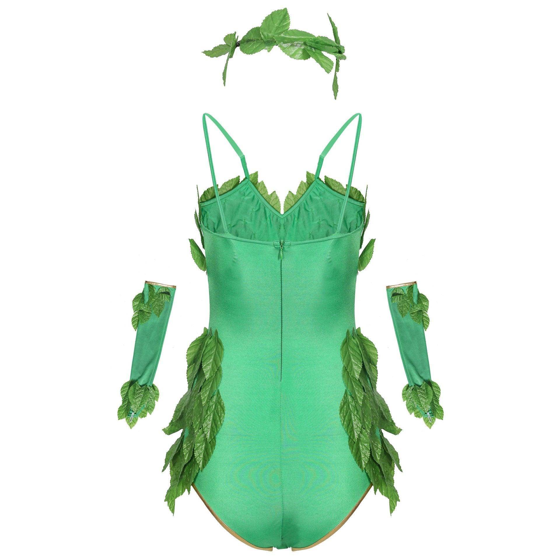 Women's Deluxe Poison Ivy Costume Jumpsuit Halloween - Ecosfun