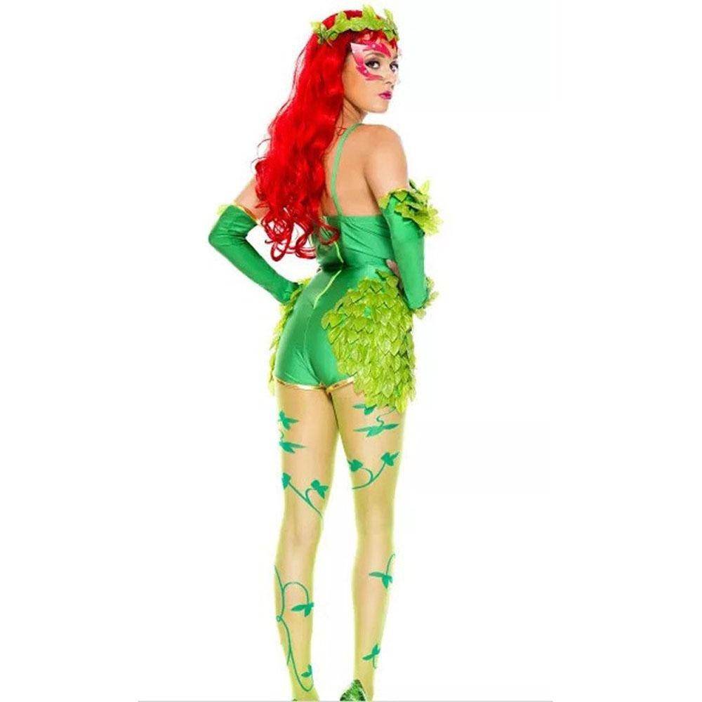Women's Deluxe Poison Ivy Costume Jumpsuit Halloween - Ecosfun